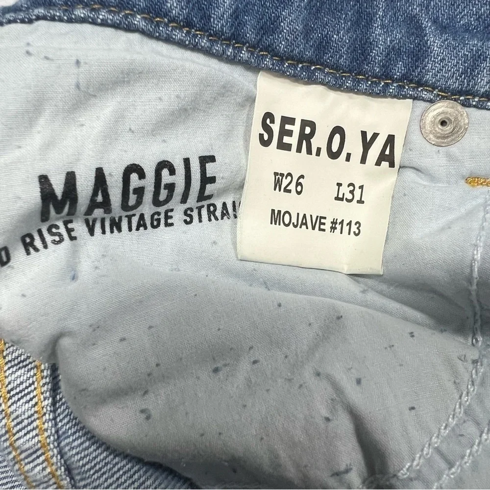 SER.O.YA Maggie Mid Rise 90s Style High Waist Vintage Straight Jean In Mojave 26 - Picture 12 of 14